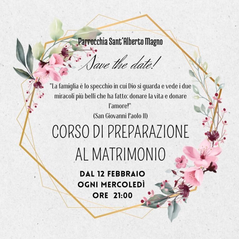 corso preparazione matrimonio 2025 sam feb2025 locandina